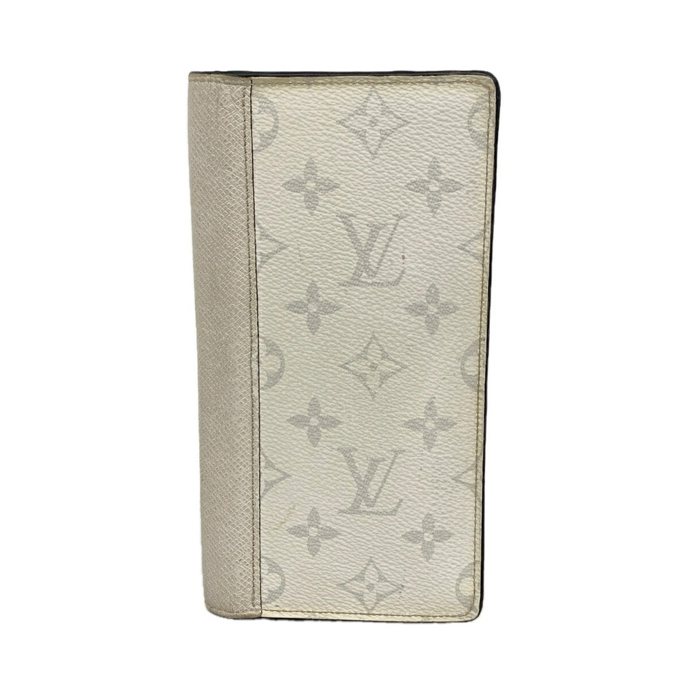 Louis Vuitton Long Wallet Taigarama Portefeuille Brazza NM M30889 White Men's